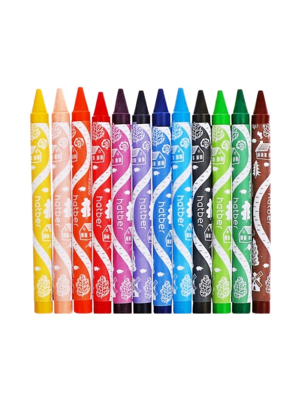 Мелки восковые 8 цветов Hatber Мелки восковые 8 цветов Hatber "Жираф", диаметр 9 мм, круглый корпус, в картонной коробке с европодвесом