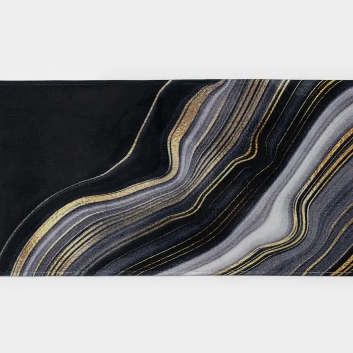 Коврик для ванной и туалета Доляна &laquo;Камень&raquo;, 44&times;120 см, чёрный