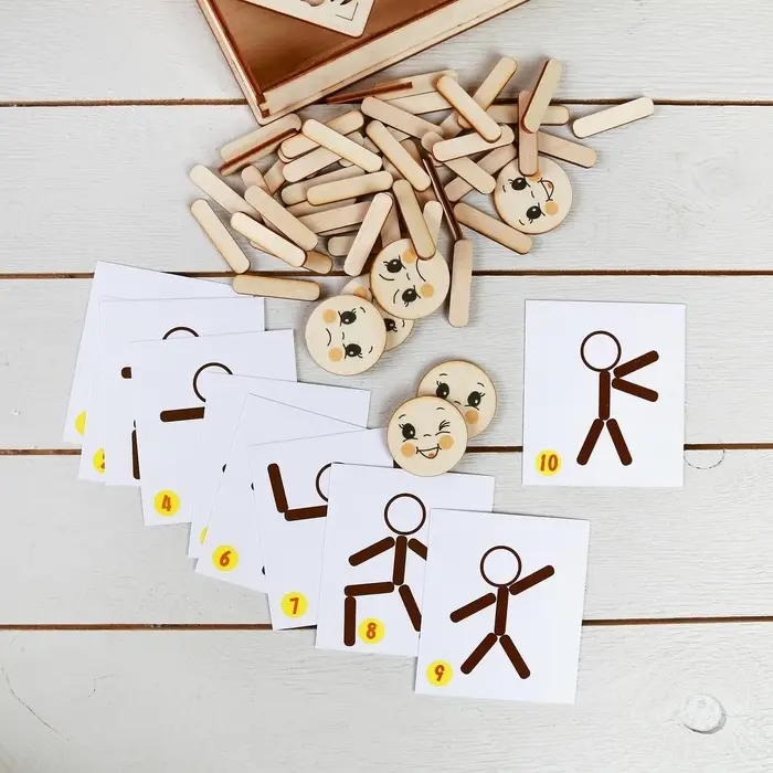 Мозаика из палочек &laquo;Человечки&raquo;, 50 палочек, 10 карточек