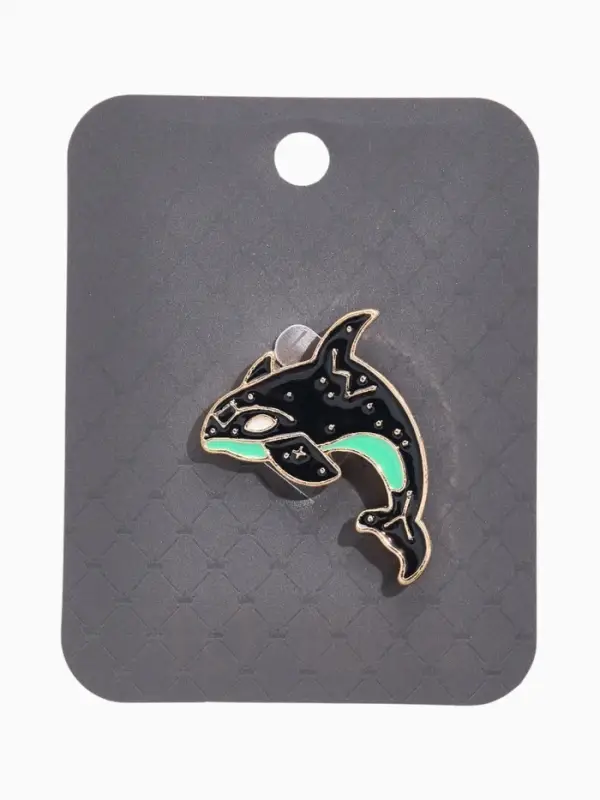 Значок &laquo;Косатка&raquo;, созвездие, чёрно-зелёный в золоте