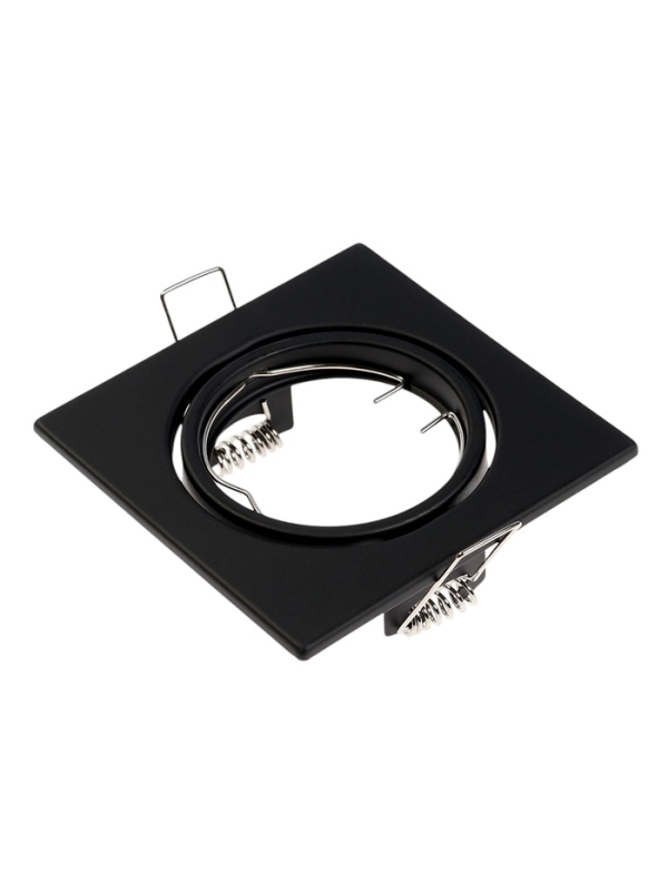 Светильник встраиваемый поворотный, под лампу MR16, квадрат, металл, черный