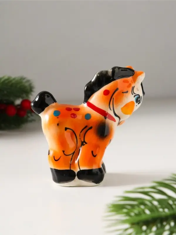 Сувенир Конь Яхонт, 8х8,5х3,5 см, гжель, цвет Сувенир Конь Яхонт, 8х8,5х3,5 см, гжель, цвет