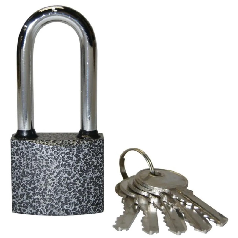 Замок СпецМеб KD_0MX навесной с длинной дужкой 01-50.2 сер/хром