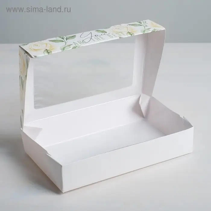 Кондитерская упаковка, коробка с ламинацией «Flowers», 20 х 12 х 4 см Кондитерская упаковка, коробка с ламинацией «Flowers», 20 х 12 х 4 см