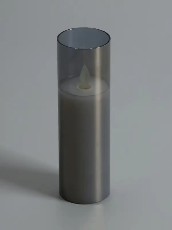 Светодиодная свеча &laquo;Серебристая&raquo;, 16&times;5.5 см, от батареек AAx2, свечение тёплое белое