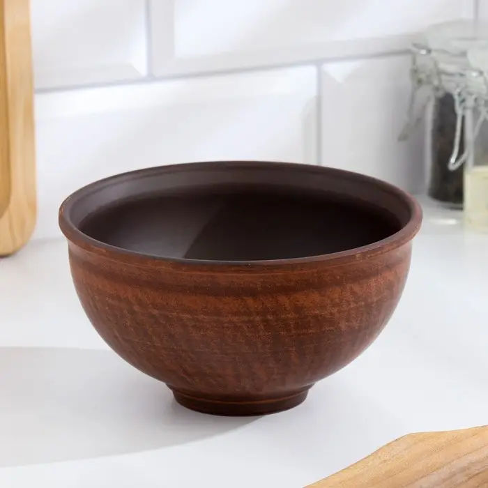 Салатник &laquo;Гладкий&lrm;&lrm;&raquo;, 700 мл., 8&times;15 см, красная глина