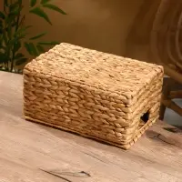 Корзинка прямоугольная с крышкой, 33×22×14 см, водный гиацинт Корзинка прямоугольная с крышкой, 33×22×14 см, водный гиацинт