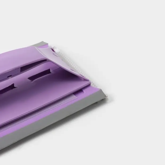 Окномойка-трансформер, силиконовый сгон, 2 насадки, 19×11 см, цвет МИКС