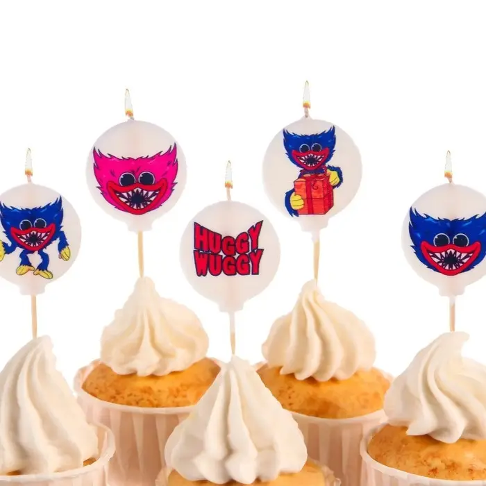 Свеча для торта "С Днем Рождения!", 5 штук, Монстр