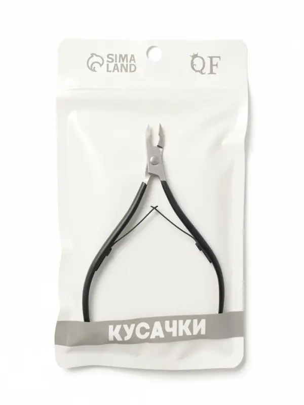 Кусачки маникюрные для кутикулы, двойная пружина, 11 см, длина лезвия-8 мм, чёрные, серебристые