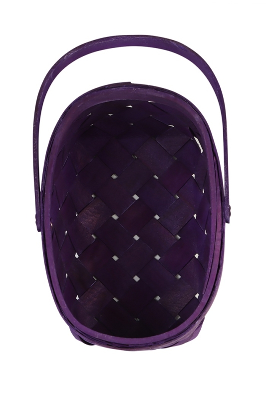 Корзина плетёная, 23×18×12 см, ручка h=13 см, ива, фиолетовая Корзина плетёная, 23×18×12 см, ручка h=13 см, ива, фиолетовая