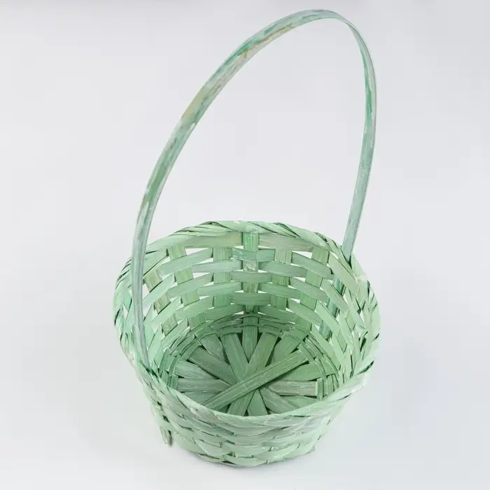 Корзина плетёная 19&times;9/32 см, светло-зелёный, бамбук