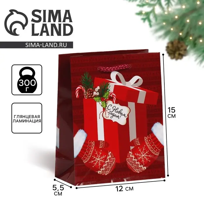 Пакет подарочный новогодний ламинированный «Для тебя», S 12 х 15 х 5.5 см Пакет подарочный новогодний ламинированный «Для тебя», S 12 х 15 х 5.5 см