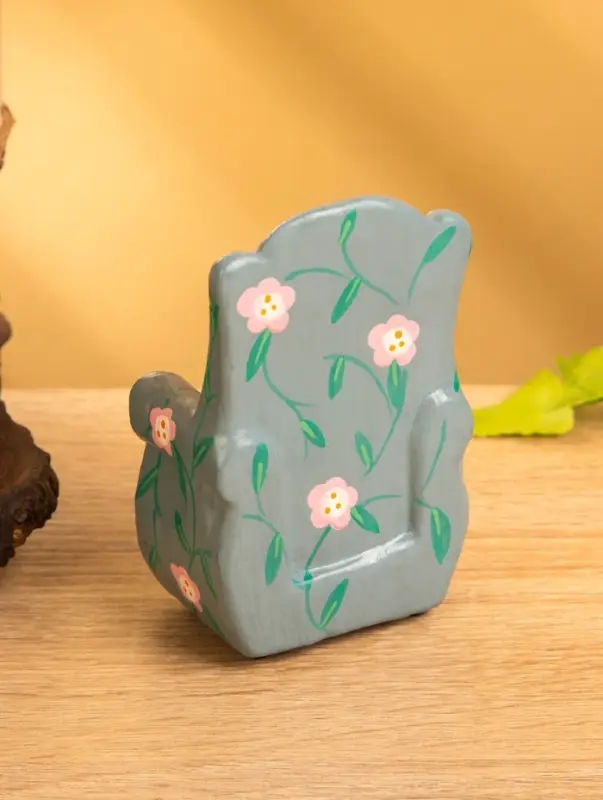 Сувенир дерево "Кресло с цветами" цв. зелёный, 6х5х9,5 см