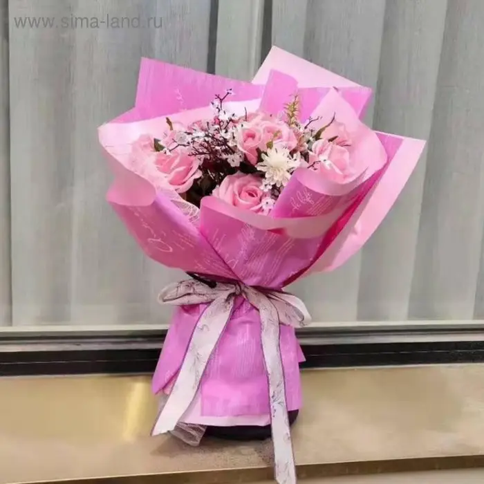 Пленка для цветов матовая «Новости Love», лиловый, 60×60 см Пленка для цветов матовая «Новости Love», лиловый, 60×60 см