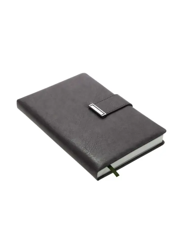 Ежедневник недатированный формат А5, с хлястиком, 112л, линия, пвх, Серый Ежедневник недатированный формат А5, с хлястиком, 112л, линия, пвх, Серый