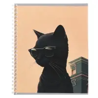 Тетрадь 48 листов в клетку на гребне, Calligrata &laquo;Чёрный Кот&raquo;, МИКС