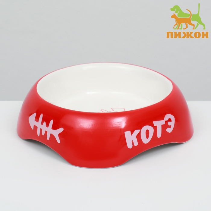 Миска керамическая  Миска керамическая "КОТЭ" 200 мл  13 х 4,5 см, красная