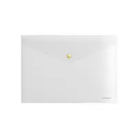 Папка-конверт на кнопке А4, 160 мкм, ErichKrause Glossy Clear, глянцевая, с цветной кнопкой, прозрачная, микс