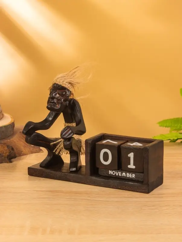 Вечный календарь &laquo;Абориген&raquo;, 14&times;20&times;8 см, дерево, МИКС