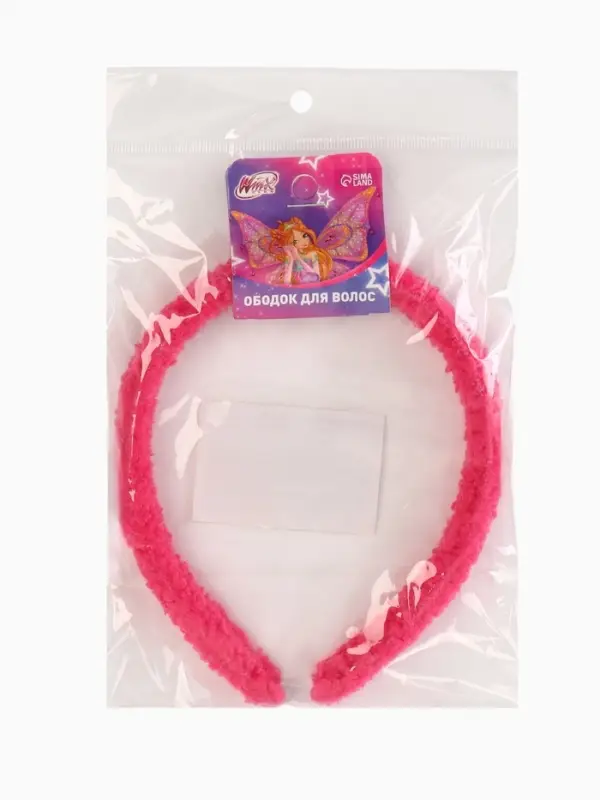 Ободок для волос плюшевый, розовый, Винкс