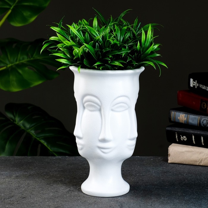 Кашпо - органайзер «Аделия» на ножке, белое, 1л/ 23х13см Кашпо - органайзер «Аделия» на ножке, белое, 1л/ 23х13см