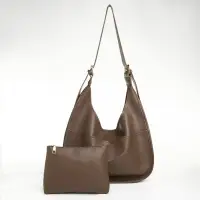 Сумка - мешок женская TEXTURA, на магните, с косметичкой, 34&times;12&times;27 см, коричневая