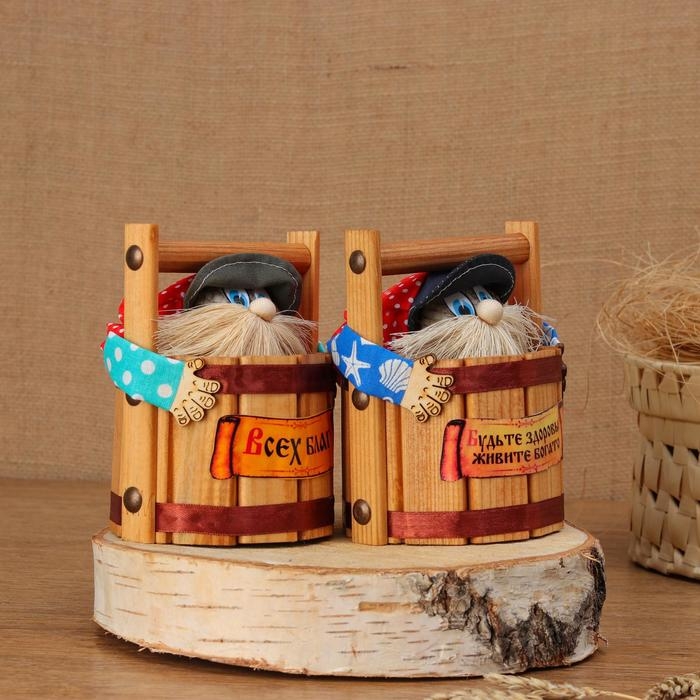 Оберег - домовой Оберег - домовой "Кадушкин", 14 см, D = 10 см, микс