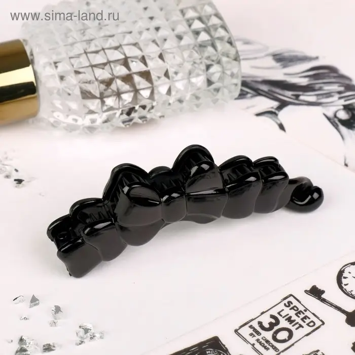 Банан для волос «Классика чёрный», бантик изящный, 9.5 см, чёрный Банан для волос «Классика чёрный», бантик изящный, 9.5 см, чёрный