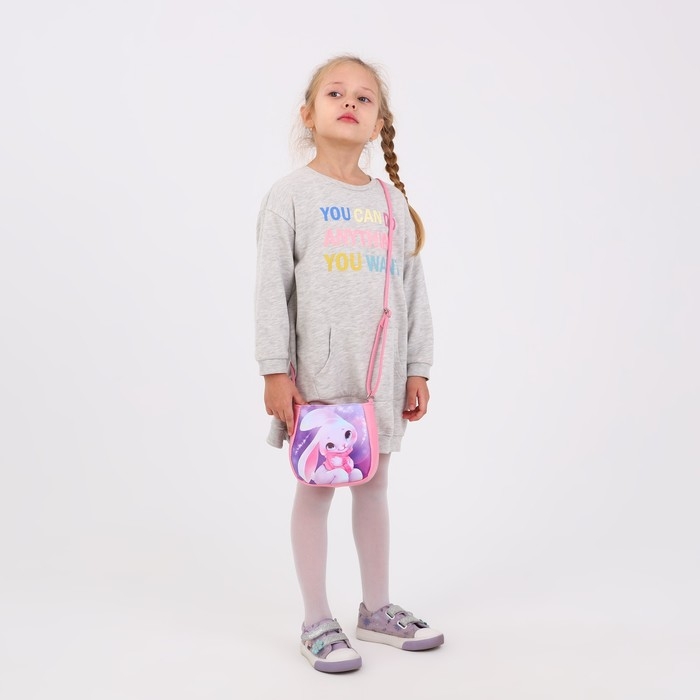 Сумка детская «Зайка в свитере» из эко-кожи, на ремешке, 17х12х5 см