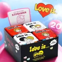 Конфеты освежающие Love is, в форме сердца, со вкусом клубники, 20 г