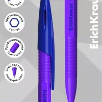 Ручка шариковая ErichKrause R=301 Neon Stick, узел 1 мм, синяя, МИКС