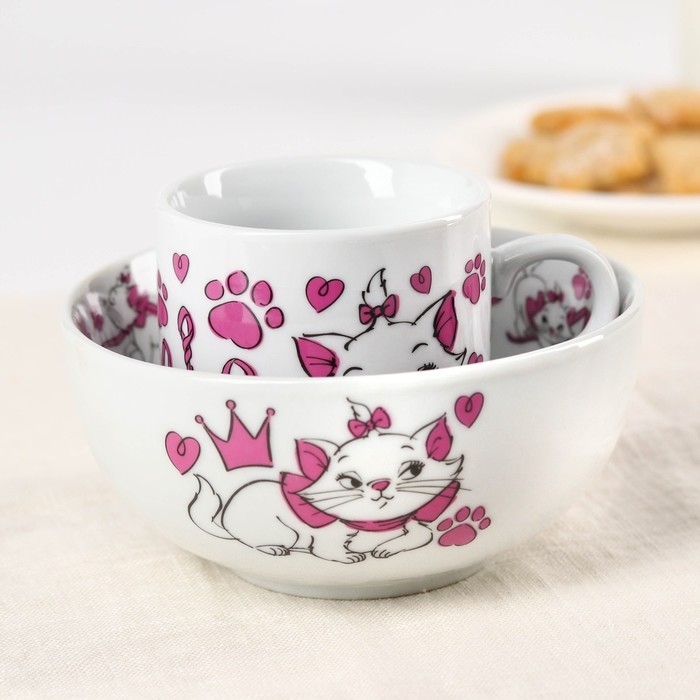 Набор детской посуды, 2 предмета: салатник, кружка Набор детской посуды, 2 предмета: салатник, кружка "Кошечка Мари", Коты Аристократы