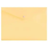 Папка-конверт на кнопке А4, 180 мкм, Calligrata Pastel, полупрозрачная, жёлтая ваниль