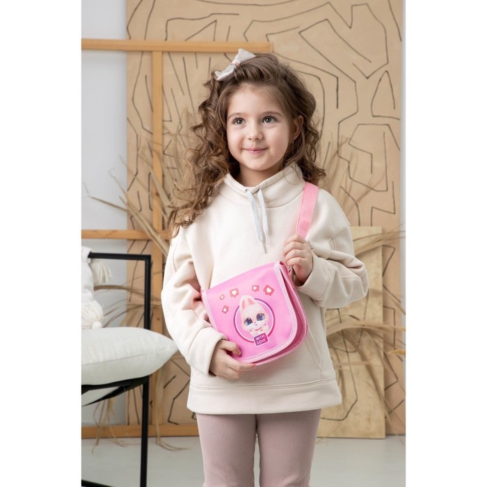 Сумка детская With love Зайчик на клапане, цвет розовый