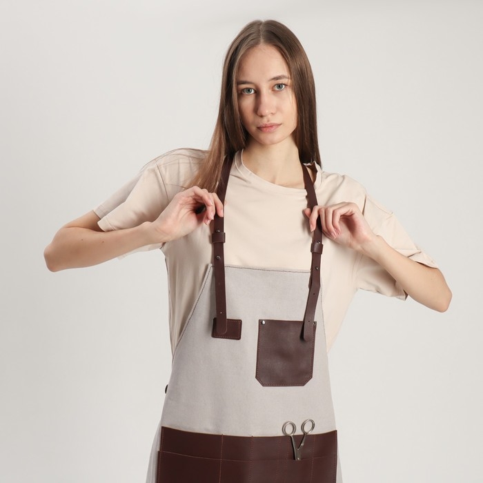 Фартук для мастера, цвет серый/коричневый Фартук для мастера, цвет серый/коричневый