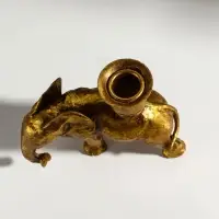 Подсвечник на 1 свечу &laquo;Индийский слон&raquo;, полистоун, золото, 14&times;6&times;15 см