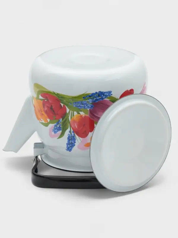 Чайник &laquo;Тюльпан Май&raquo;, 3.5 л, эмалированная сталь, белый