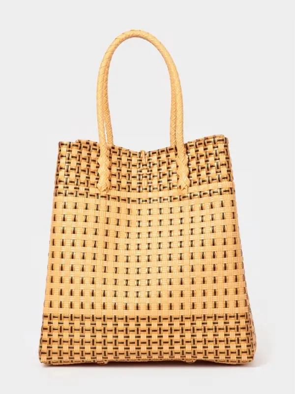 Сумка плетёная, 40&times;20&times;55 см, пластик, бежевая