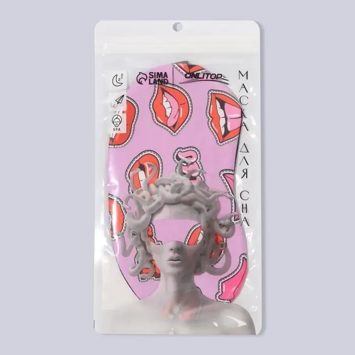 Маска для сна «ГУБКИ», 19×9.5 см, резинка одинарная, МИКС Маска для сна «ГУБКИ», 19×9.5 см, резинка одинарная, МИКС