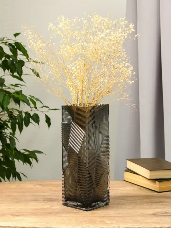 Ваза стекло настольная Ваза стекло настольная "Джойс" 30х10 см, серый