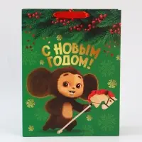 Пакет подарочный «С Новым годом», Чебурашка,  L 31 × 40 × 11,5 см