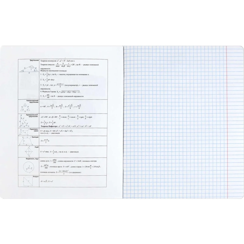 Тетрадь предметнaя ГЕОМЕТРИЯ ФРАЗЫ С ХАРАКТЕРОМ 48л.А5+,кл,справ.ин/73061
