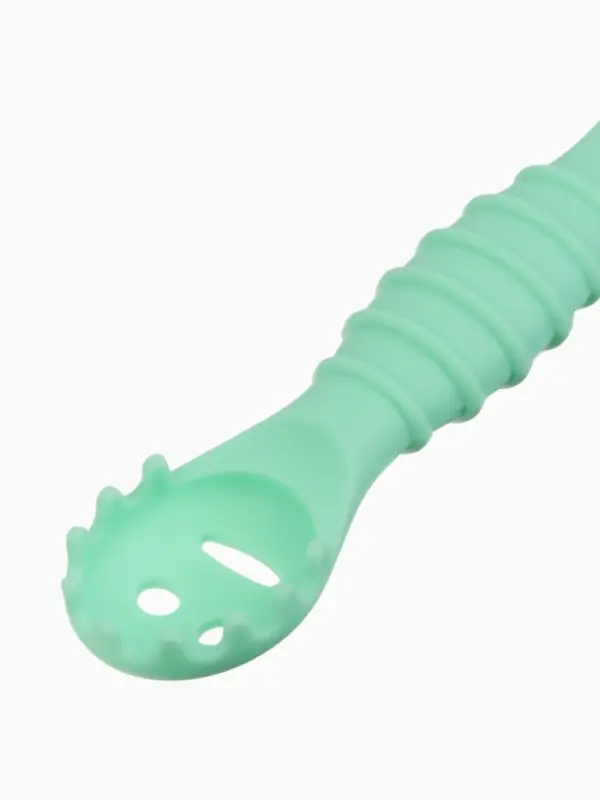 Ложка детская для прикорма, силикон, набор 3 шт., мятный M&B