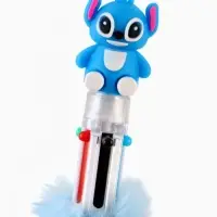 Ручка многоцветная 6 цветов пушистая Стич , синяя Ручка многоцветная 6 цветов пушистая Стич , синяя