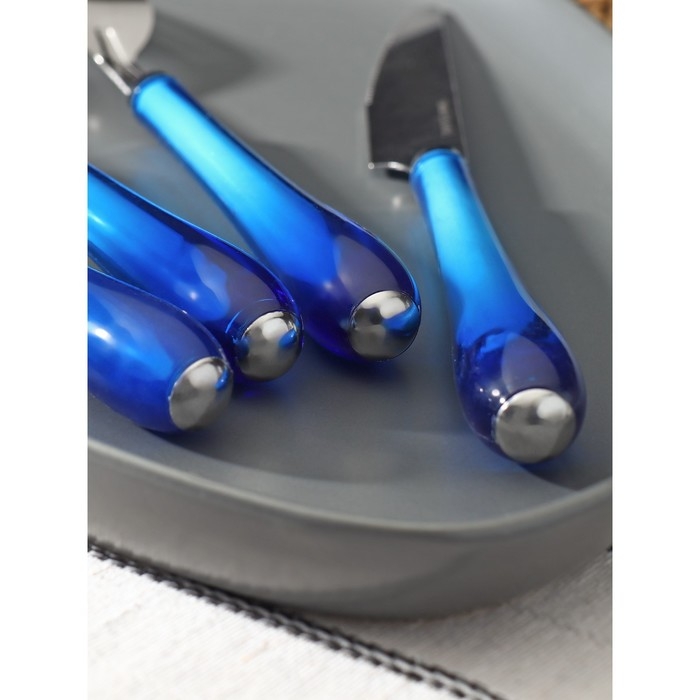 Набор столовых приборов из нержавеющей стали Доляна «Леденцы», 4 предмета, цвет МИКС Набор столовых приборов из нержавеющей стали Доляна «Леденцы», 4 предмета, цвет МИКС