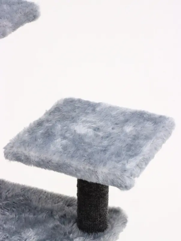 Домик для кошек с когтеточкой, 33&times;40&times;103 см, квадратный, ковролин, серый