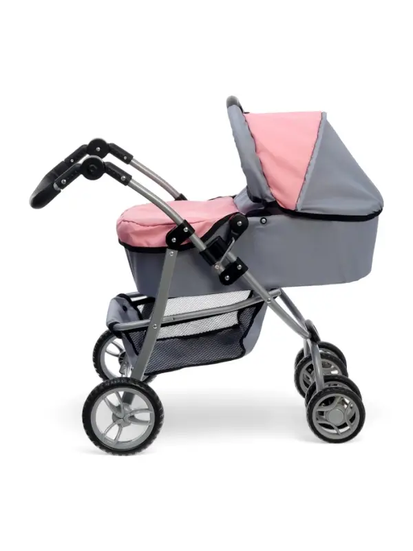 Коляска для кукол зима-лето 2 в 1, регулирует ручка, металлический каркас