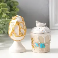 Фигуры набор 2 шт "К Пасхе" кулич 7х5 см, яйцо 9х4 см