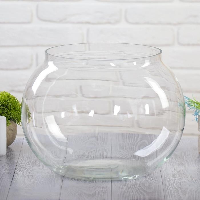 Ваза  Ваза "Шаровая" (диам. горл.-24см),  36х27 см, 17л прозрачная